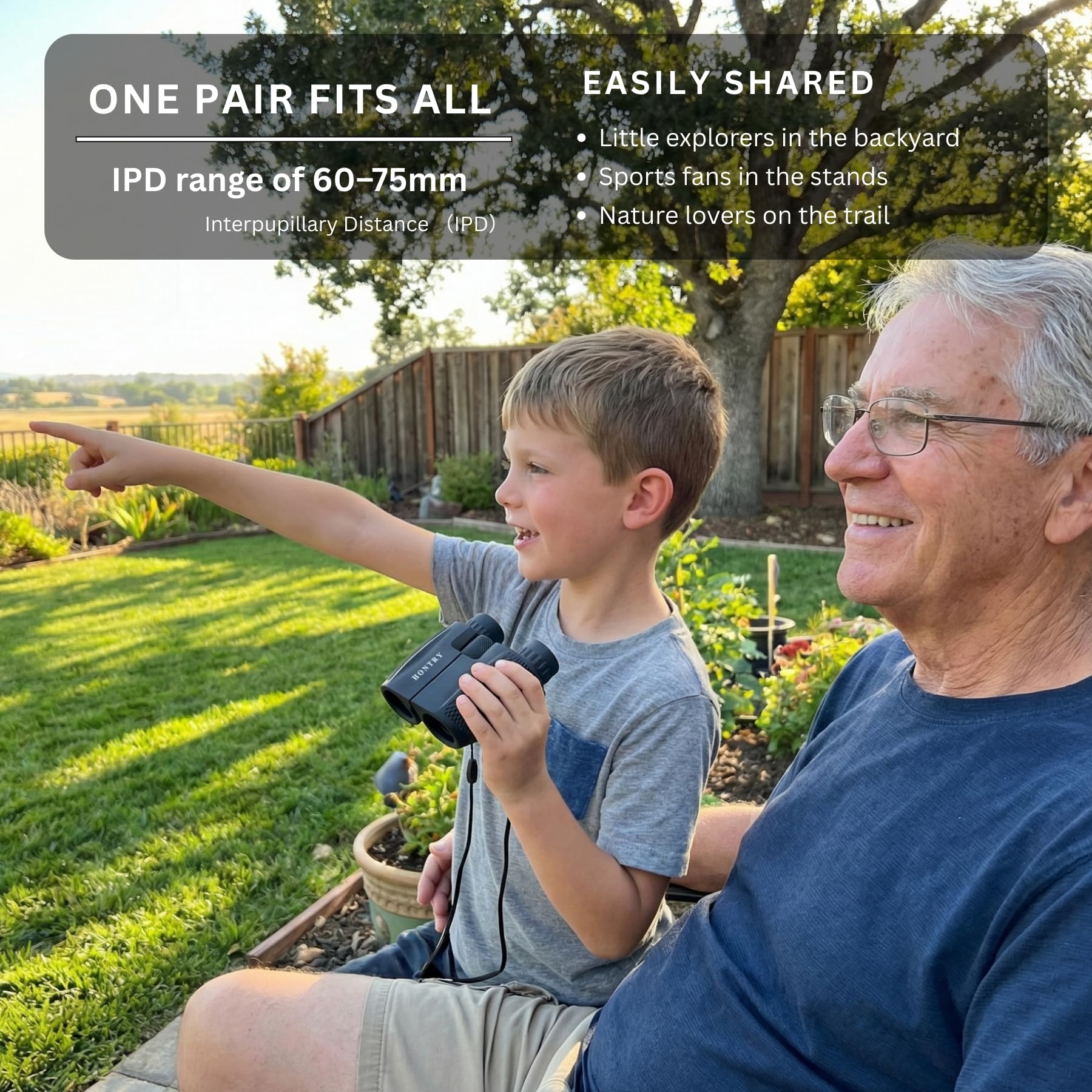 Hontry 10x25 Compact Binoculars for Adults and Kids
