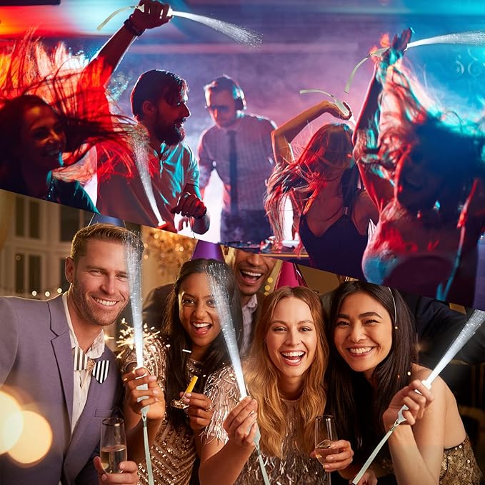 M.best 15pcs Glow Sticks LED Light up Wedding Wands, 3 Flashing Modes Glow in The Dark White Fiber Optic Wands Party Favors Supplies for Kids Birthday Wedding