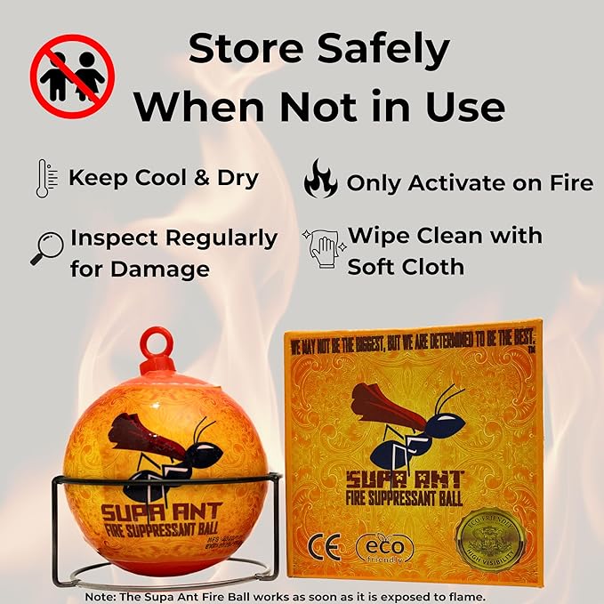 Supa Ant Fire Safety Ball as Fire Blanket for Home and Kitchen ??Fire Protection Device for House, Office, Garage, Car