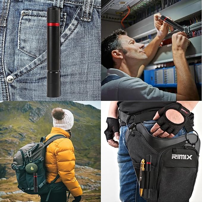 9 Pack LED Pen Light Flashlight Single Mode Aluminum Waterproof Mini Flashlight with Clip Pocket Pen Flashlights for Hurricane Work Camping Emergency