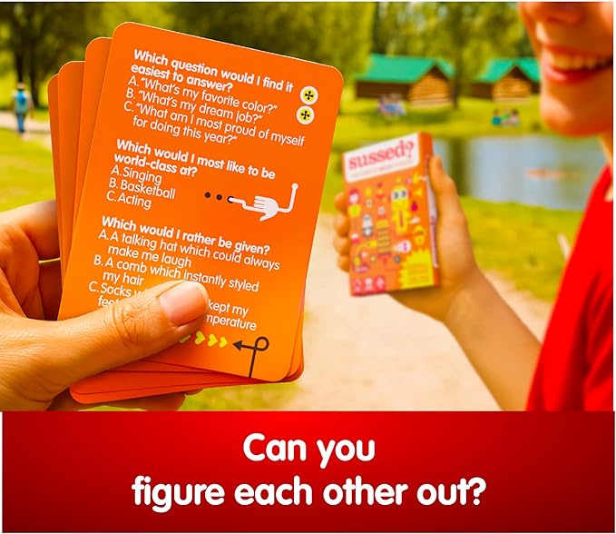 SUSSED The Wacky ?˜What Would You Do??Travel Card Game - Social Fun for Kids and Teens - Fun Boo Basket Stuffer for Families - Ages 7+ - Orange Pack