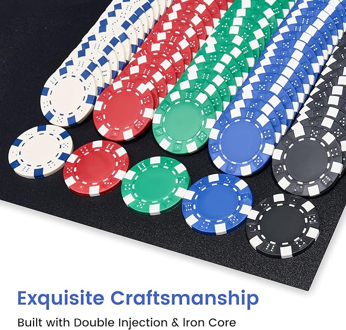 Poker Chips,500PCS Poker Chips with Aluminum Travel Case,11.5 Gram Chips for Texas Holdem and Blackjack Gambling.