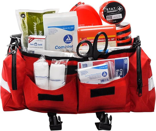 School First Aid Emergency Kit with Tourniquets Red Bag by MFASCO