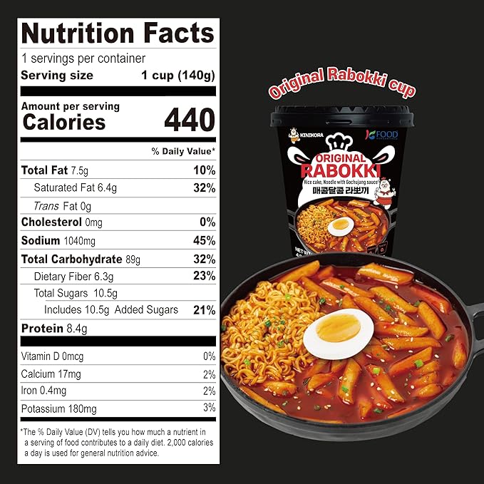 KINIKORA Premium Instant Rabokki Cup - Swicy Flavor, 2 Cups, Korean Ramen & Tteokbokki, Quick and Easy Street Food