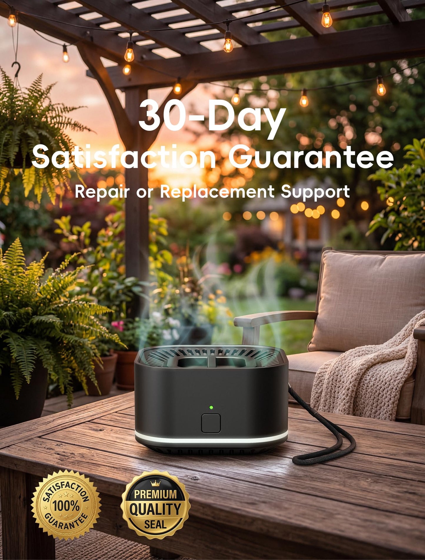 BuggyBands Rechargeable Mosquito Repellent Outdoor Patio, 2 Refills