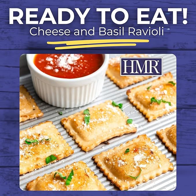 HMR Cheese and Basil Ravioli Entrée | Pre-packaged Lunch or Dinner to Support Weight Loss | Ready to Eat | Vegetarian | 10g of Protein | Low Calorie Food | 8oz Serving per Meal | Pack of 3