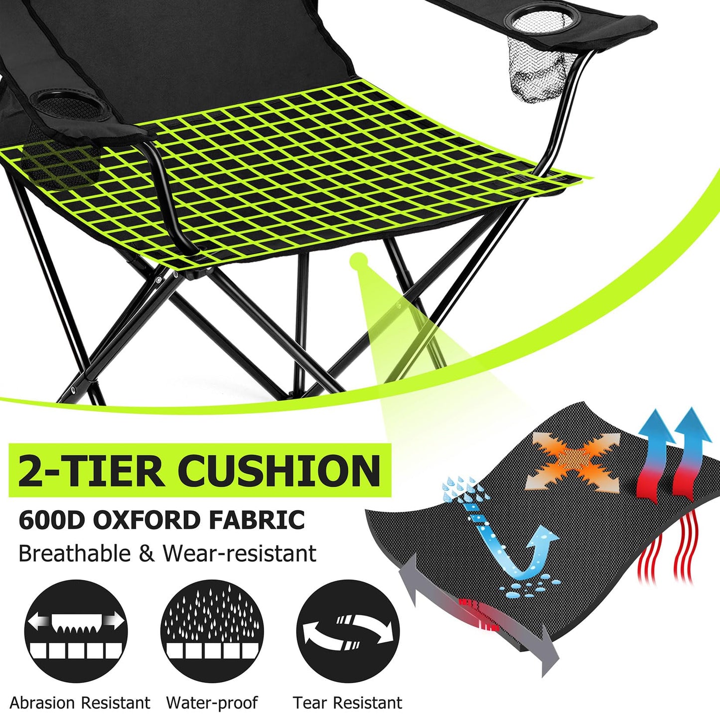 Joyfair Camping Lawn Chairs & Table Set, Large Beach Chairs for Outside