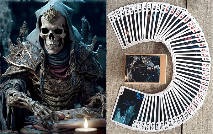 LICH NECROMANT Playing Cards (Poker Deck 54 Cards All Different) Lich Skeleton Undead Alchemist Necromant Warrior Fantasy RPG Posters