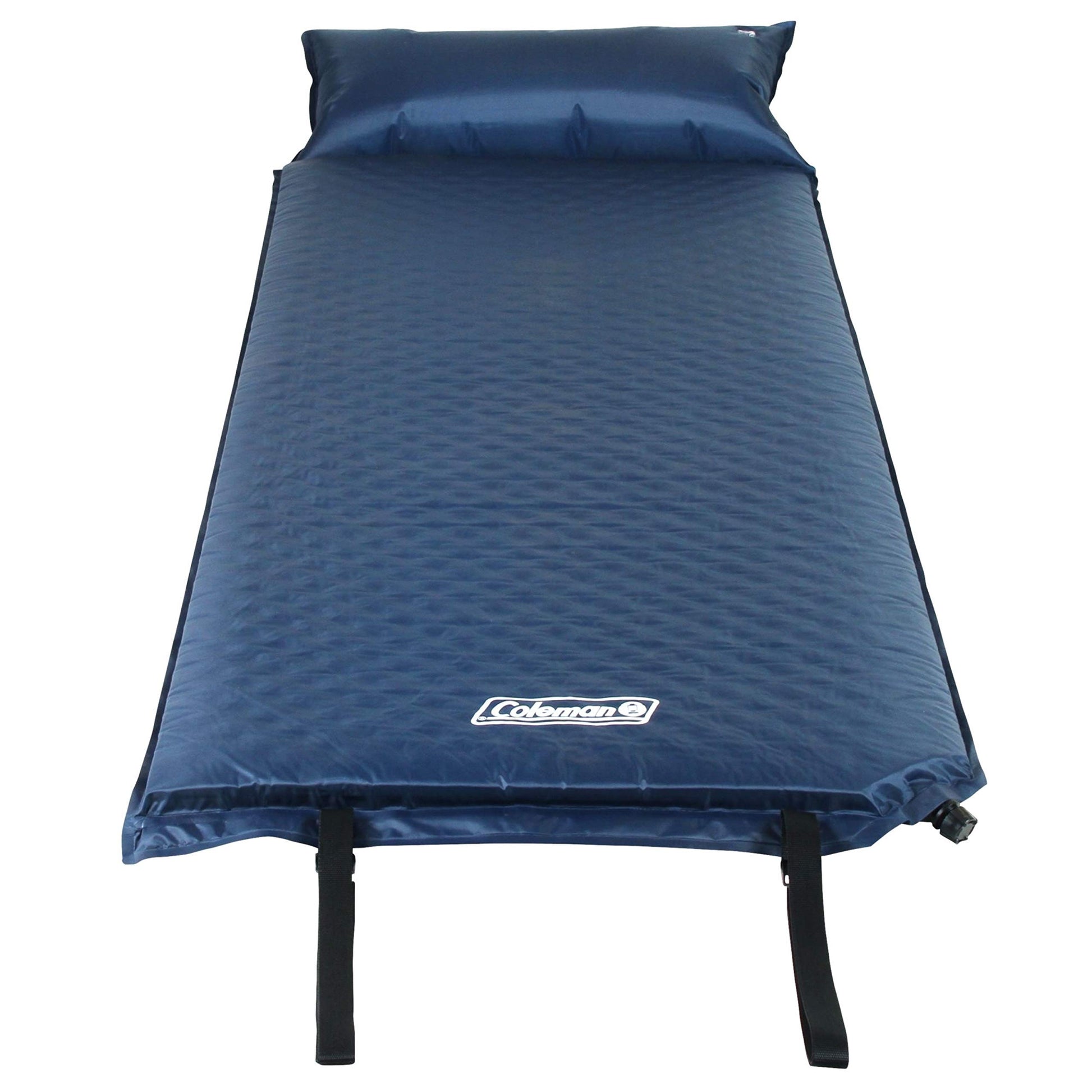 Coleman Self-Inflating Sleeping Pad with Pillow, Lightweight Inflatable Camp Pad with Extra Support