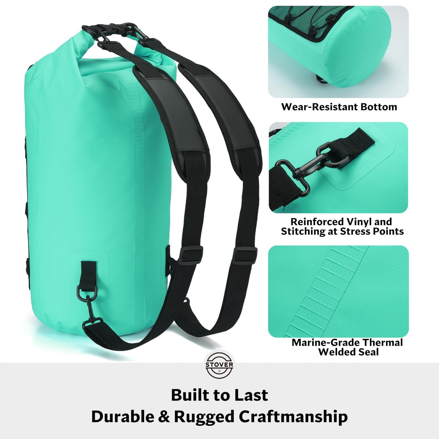 STOVER 5/10/25/30/40L Waterproof Dry Backpack & Phone Case- Large Floating Dry Bag for Kayaking