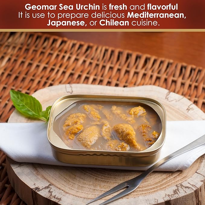 GEOMAR Sea Urchin in Brine - Chilean Sea Urchin, Gourmet Tinned Ready To Eat Seafood, Delicacy Gourmet Pantry Staples, 5 pack