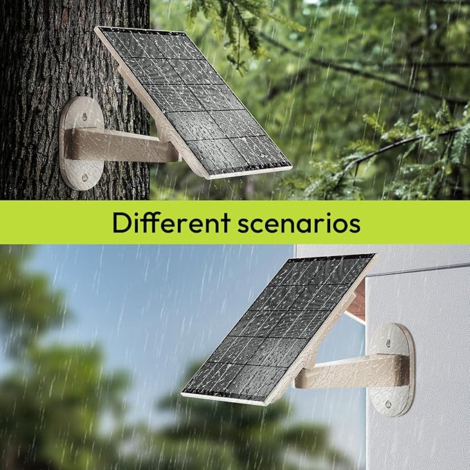 8W Solar Panel for Trail Camera with Build-in 44.4Wh Rechargeable Battery, Comes with 360°Adjustable Mounting, 6V/12V DC & USB-C Port for Outdoor Camera, Trail Camera, Type-C Device IP66 Waterproof