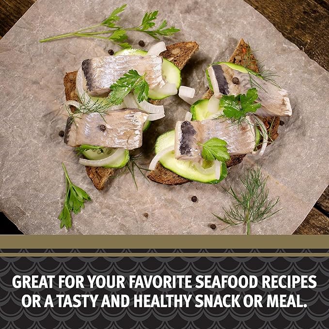 Brunswick Herring Fillets in Lemon & Cracked Pepper, 3.53 oz Can - 15g Protein per Serving - Gluten Free, Keto Friendly - Great for Pasta & Seafood Recipes
