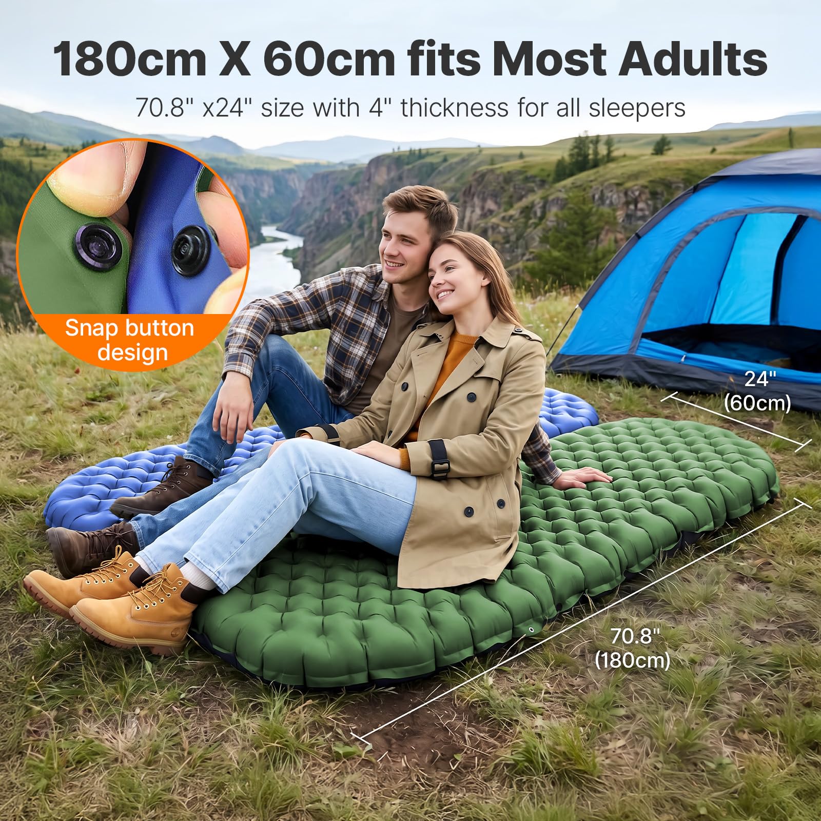 OGERY Sleeping Pad for Camping, R-Value 9.0 Insulated Sleeping Pad