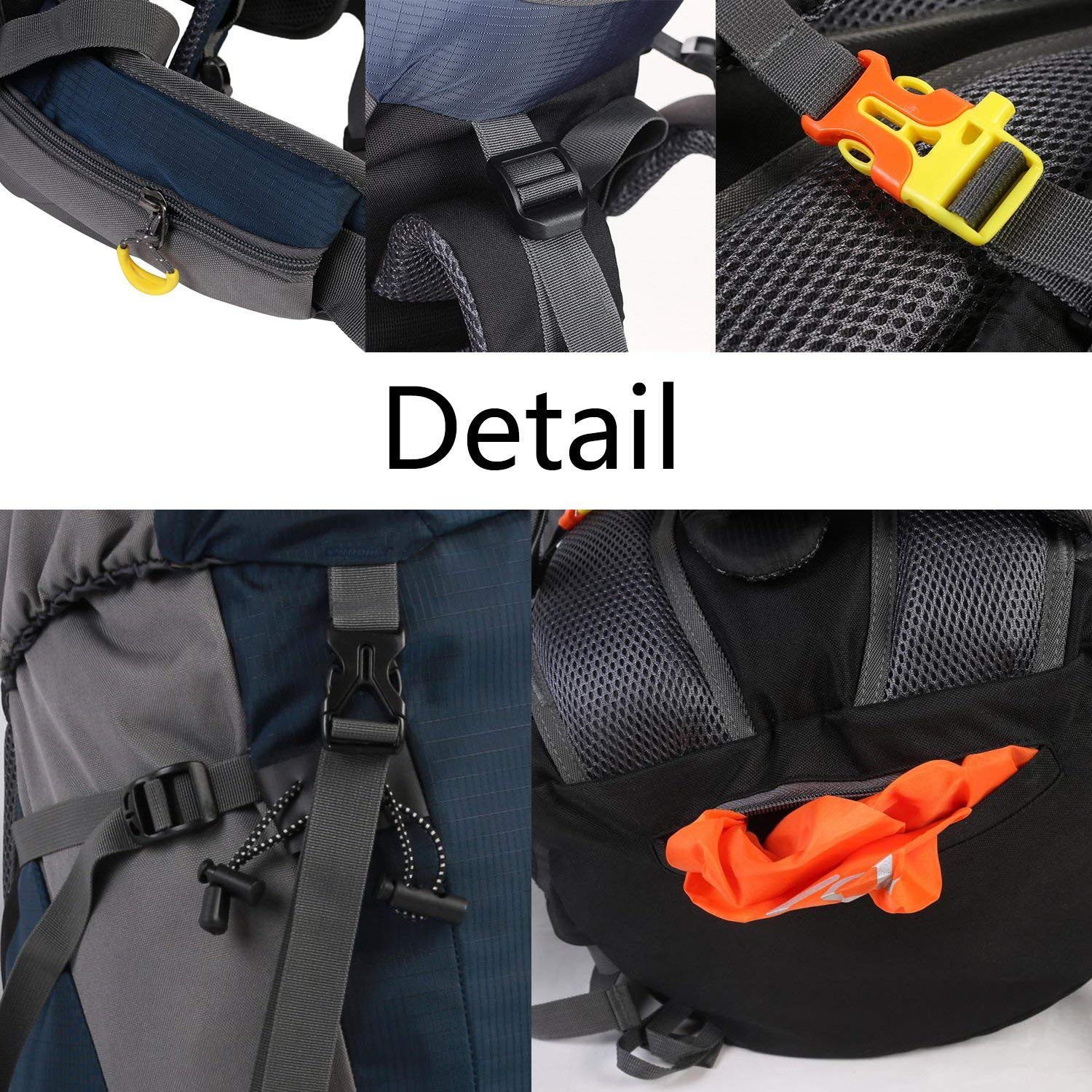 Esup 50L Camping Hiking Backpack Men with rain cover 45l+5l Lightweight Backpacking Backpack Travel