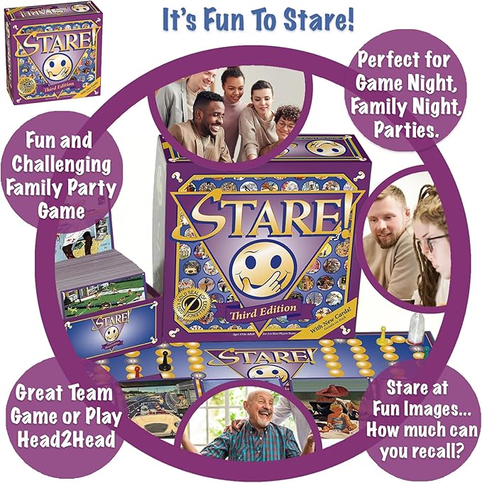 Stare - Fun Game of Visual Recall Where Quirky Image Cards Challenge Players' Minds ??Classic for Adult & Family Game Night