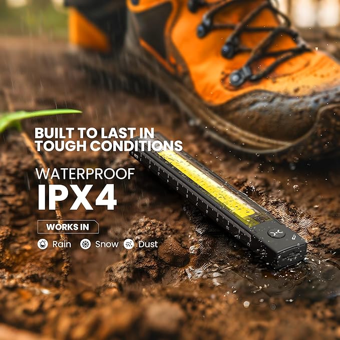 EGUKU Rechargeable Pen Light, 800 Lumen Pen Flashlights with COB Work Light, Portable LED Pocket Flashlight with 6 Light Modes, Clip Flashlight with Magnetic Base for Inspection, Work, Repair