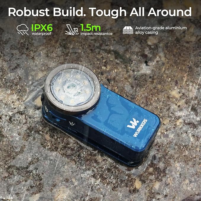 Wurkkos HD03 Rechargeable Flashlights EDC Clip-on Light, Bright 680 Lumens Pocket Flashlight, Combines Spotlight/Floodlight/RGB Light, Magnetic, IPX6 Waterproof for Cycling, Repairing (Dark Blue)