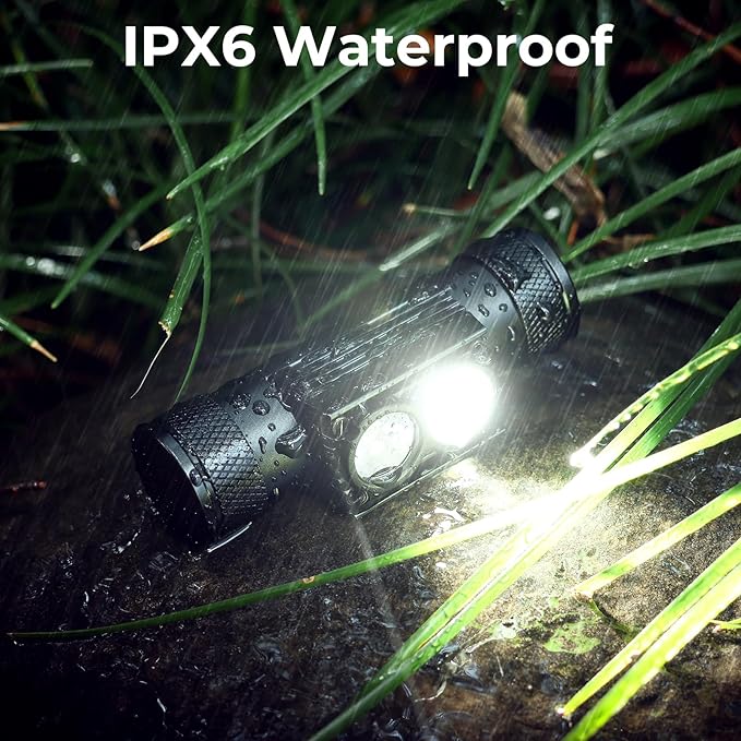 77outdoor LED Rechargeable Red Headlamp, D25LR Powerful Lightweight Headlight with 90 High CRI Bright White Light and 660nm Deep Red Light, USB C Charging for Camping, Hiking, Hunting