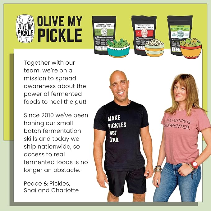 Olive My Pickle Organic Kimchi Fermented - 48 oz | 3 Pack of Classic Probiotic Napa Cabbage Kimchi | Fresh Korean Kimchi with Natural Probiotics for Gut Health - Perfect for Ramen & Spicy Noodles