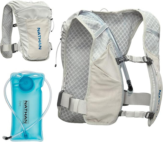 Nathan QuickStart 1.5L Hydration Pack Vest with Bladder or flasks, Storage Pockets, Breathable Moisture-Wicking Fabric, Adjustable Straps for Running, Hiking, Walking, Marathons, Obstacle Races