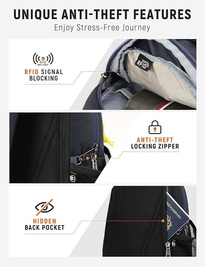 SKYSPER Sling Bag Anti-Theft RFID Crossbody Bag Travel Cross Body Backpack Shoulder Hiking Sling Daypack(Navyblue)