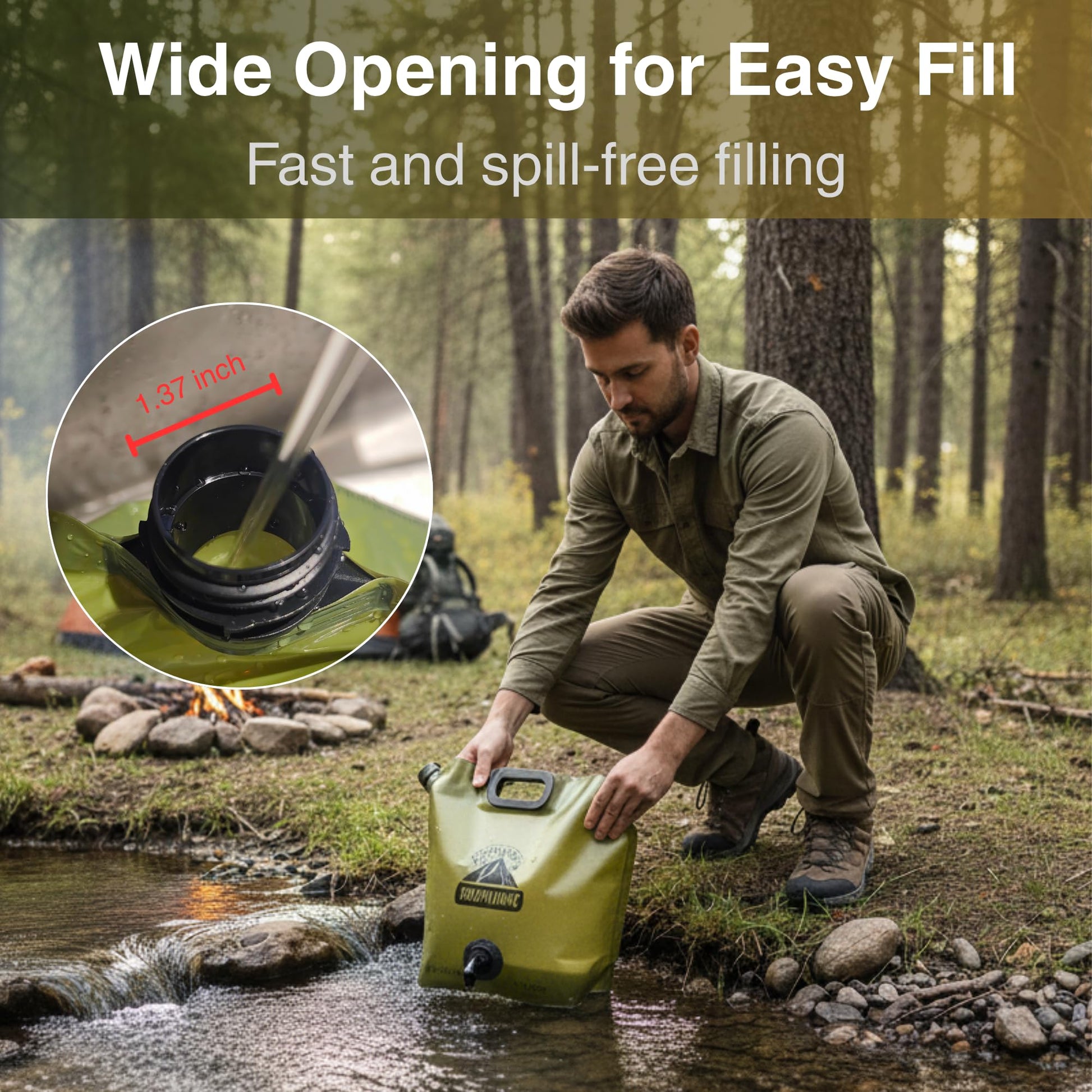 CoreMuse Camping Water Container 2 Gallon Collapsible Water Jug with Spout - Reusable Plastic