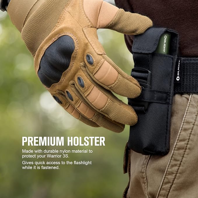 OLIGHT Warrior 3S 2300 Lumens Rechargeable Tactical Flashlight, Compact Dual-Switches LED Bright Light with Proximity Sensor, Powered by Customized Battery for Emergency, and Searching (OD Green)