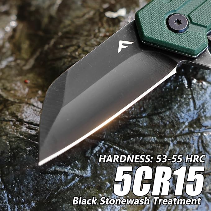 FLISSA Folding Knife, 4" Small Pocket Knife with Bottle Opener and Slotted Screwdriver, Dual Craftsman Handle, EDC Pocket Knife for Hunting, Survival, Camping and Outdoor Activities