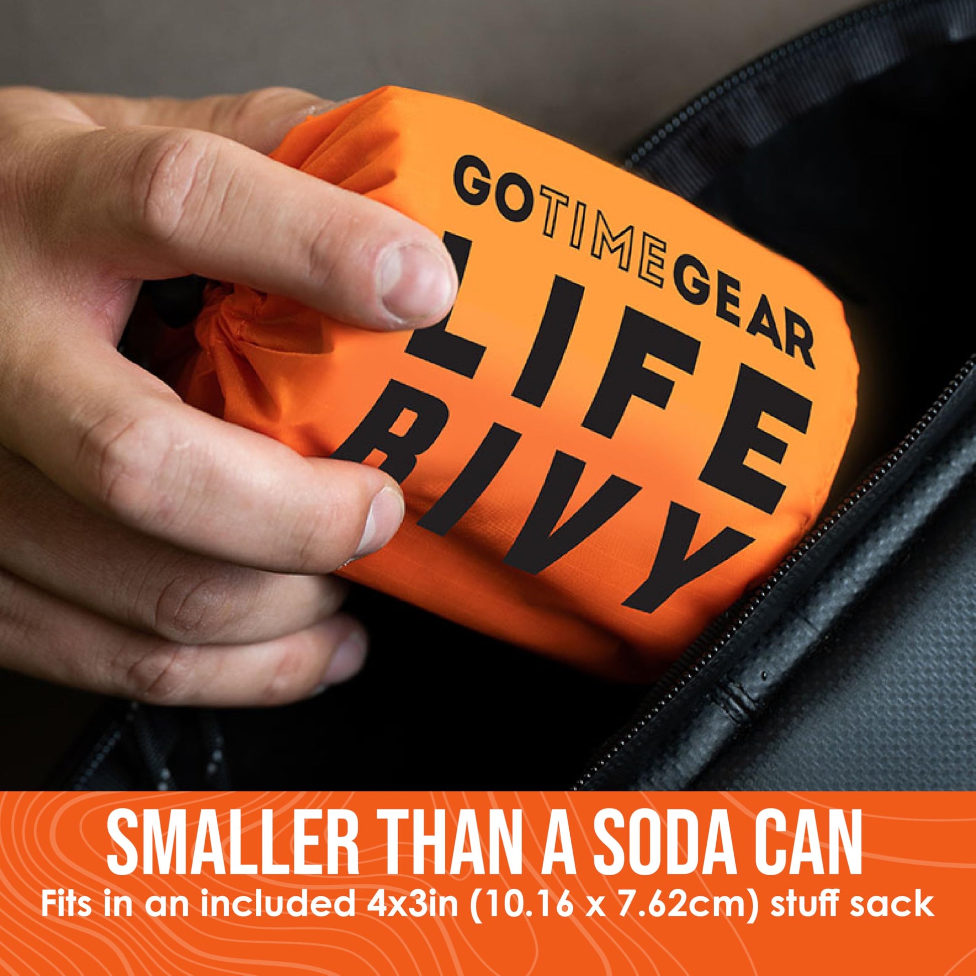 Go Time Gear Lightweight Bivy Sack - Emergency Bivy with 120 dB Whistle & Paracord - Thermal