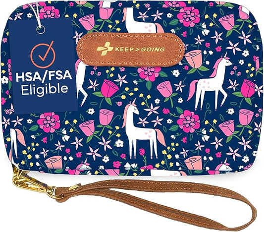 KeepGoing Travel First Aid Kit for Kids ??130 Pc. for Car, Home, Purse, Diaper Bag & Backpack with Latex-Free Bandages - Mini First Aid Kit Travel Size TSA-Approved