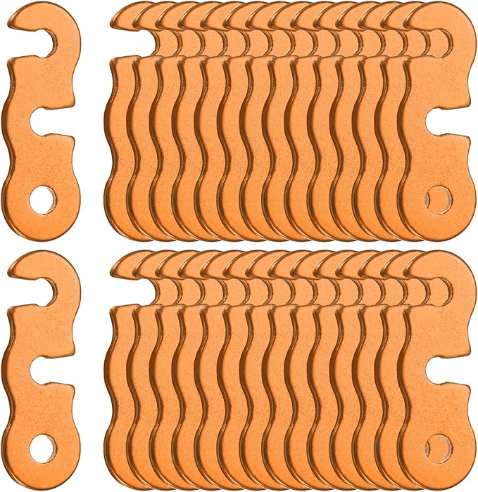 Rope Tensioner Aluminum Alloy [30PCS] - Guyline Cord Adjusters Use for Camping & Hiking & Picnic & Outdoor Activities- [Gold-1.7IN] Tent Rope Adjuster