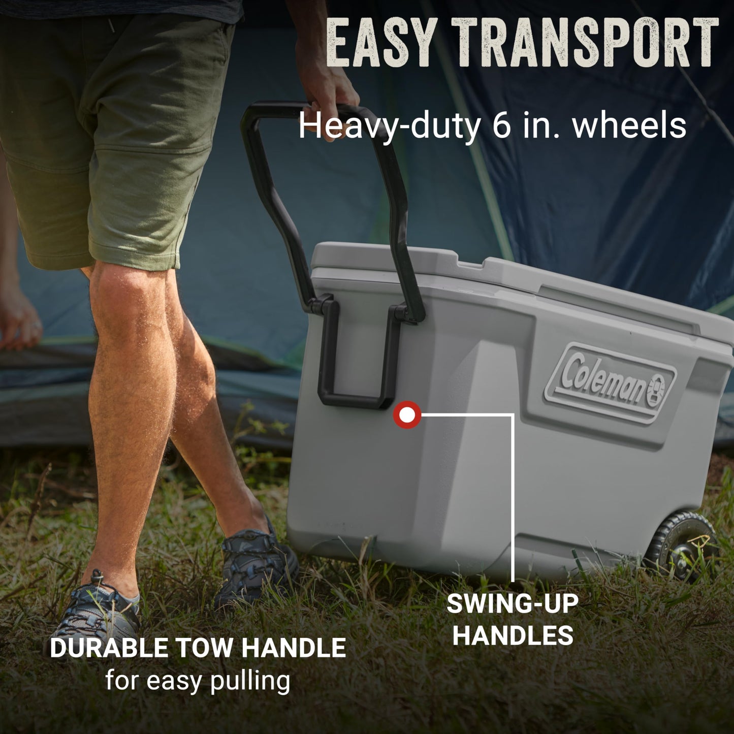 Coleman Classic Series Insulated Portable Rolling Cooler with Wheels, Leak-Resistant Outdoor Hard