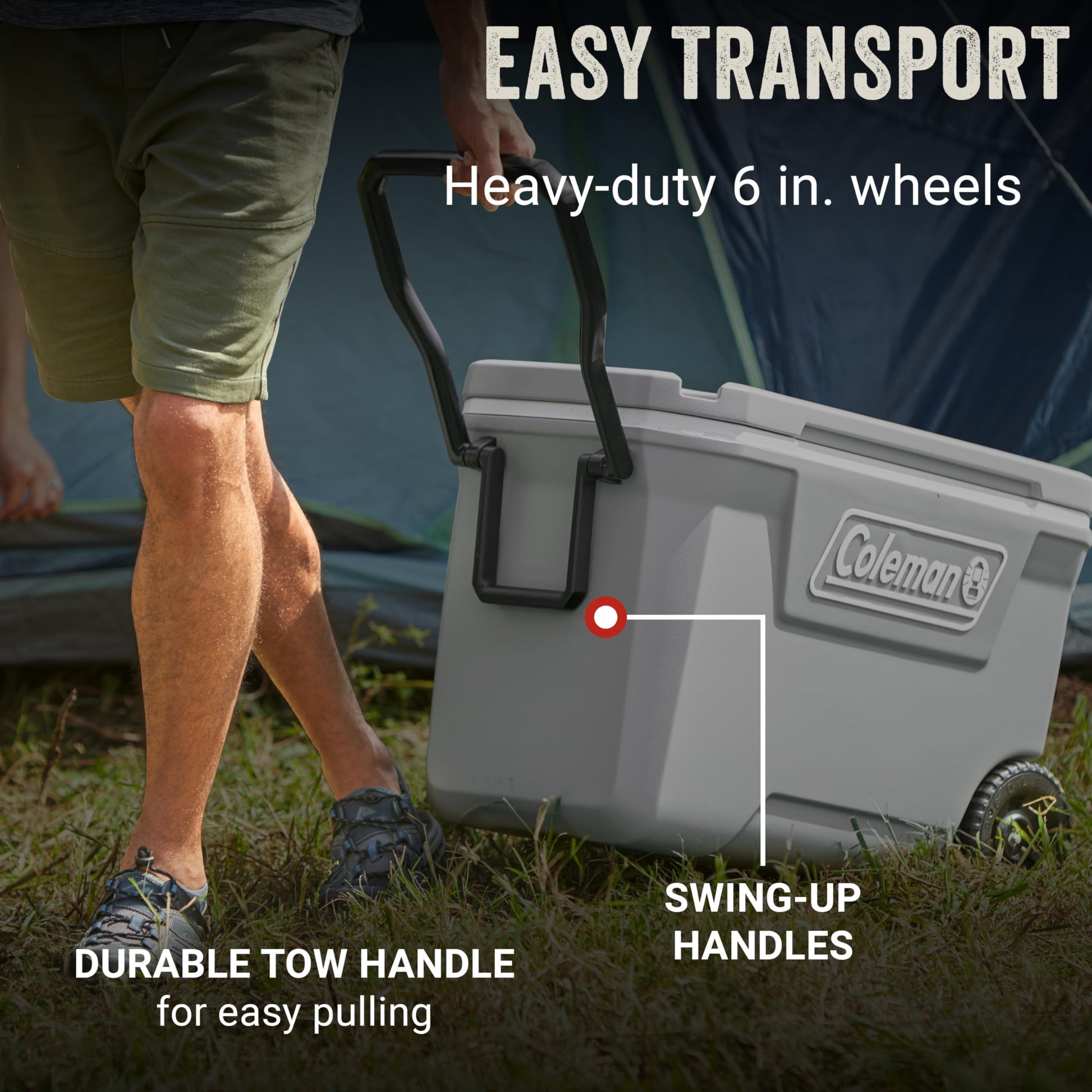Coleman Classic Series Insulated Portable Rolling Cooler with Wheels, Leak-Resistant Outdoor Hard