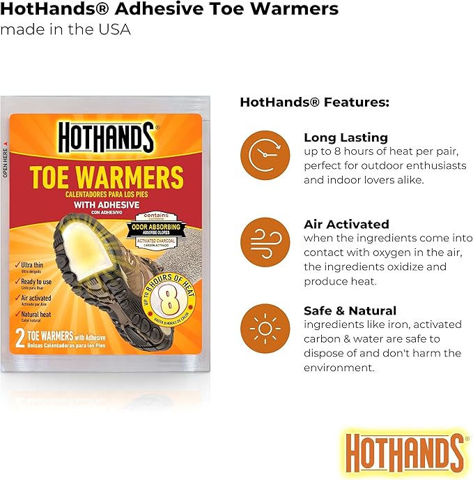 HotHands Toe Warmers - Long Lasting, Odorless, Air Activated - Up to 8 Hours of Heat - 40 Pair