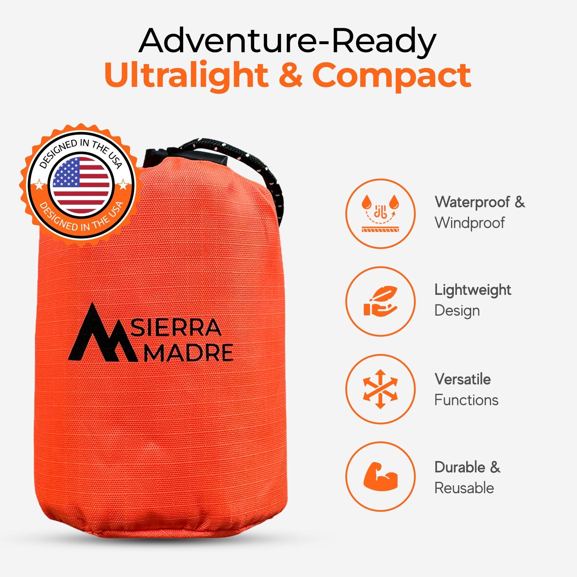 Sierra Madre Emergency Sleeping Bag, Waterproof Thermal Bivy Sack Pack 1