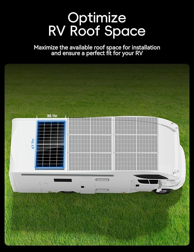220W Solar Panel, 25.4% High Efficiency Monocrystalline with 10BB & Hidden Busbar Tech, MC4 Connectors, IP68 Waterproof for 12V/24V Off-Grid Systems, RV, Boat, Cabin, Backup Power