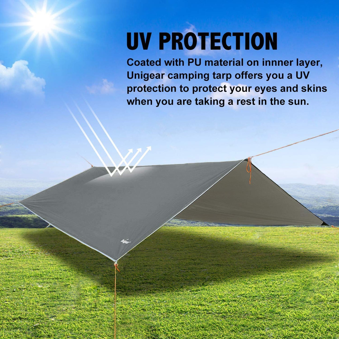 Unigear Hammock Rain Fly Waterproof Camping Tent Tarp for Backpacking