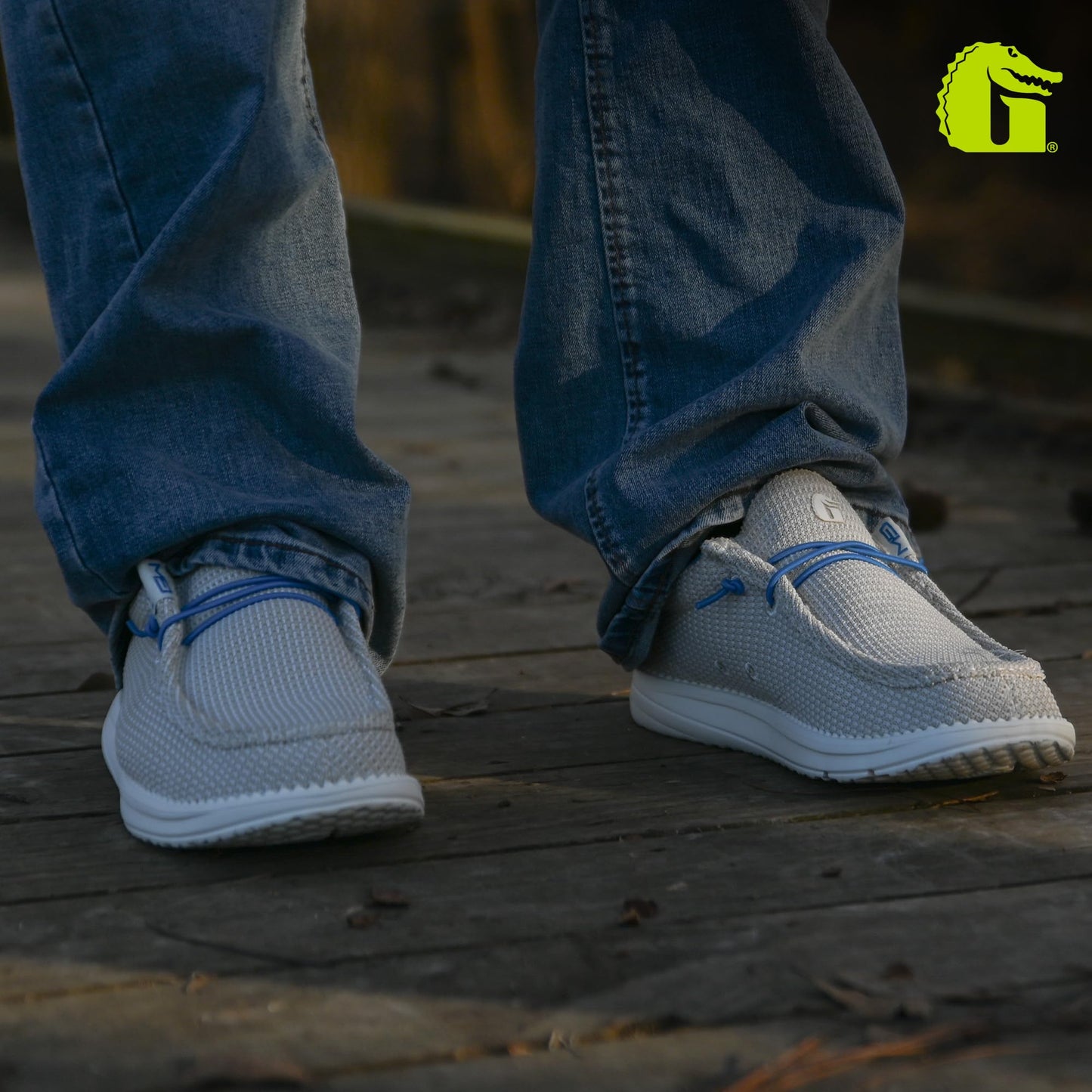 Gator Waders Mens Camp Shoes - Lightweight Slip-On Outdoor Loafers for Men with Elastic Laces