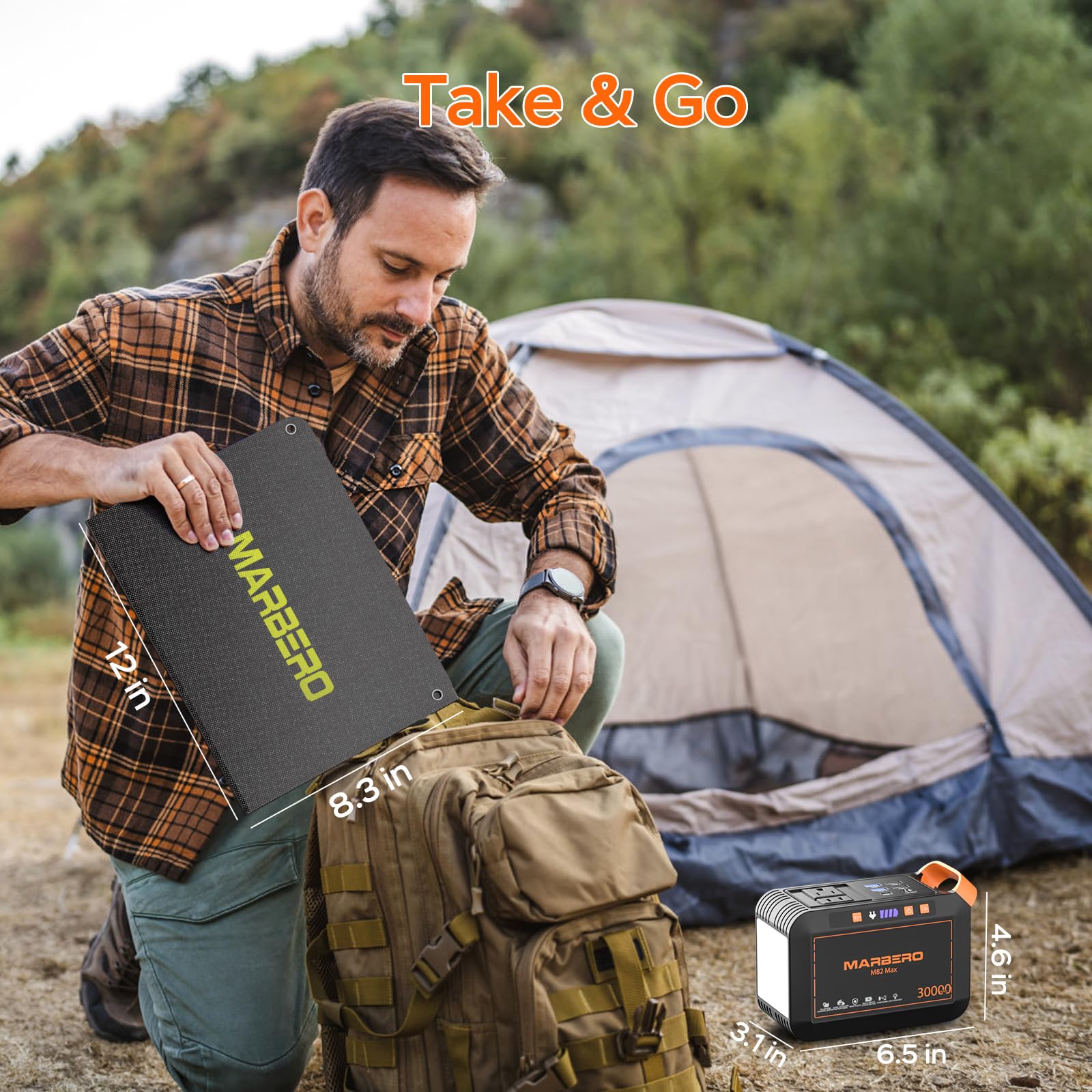 MARBERO 111Wh Solar Generator with Panels Included Solar Panel Kit 30W