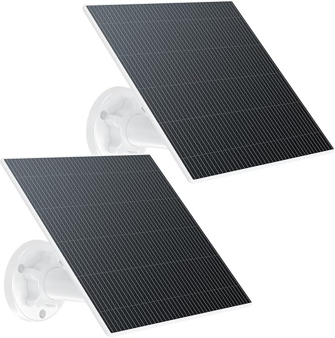 Ankway Solar Panel for Security Camera 7W Solar Panels for Cameras with 9.8ft Charging Cable, 5V Type C Port, IP65 Waterproof Camera Solar Panel Charger with 360° Adjustable Mounting (2 Pack)
