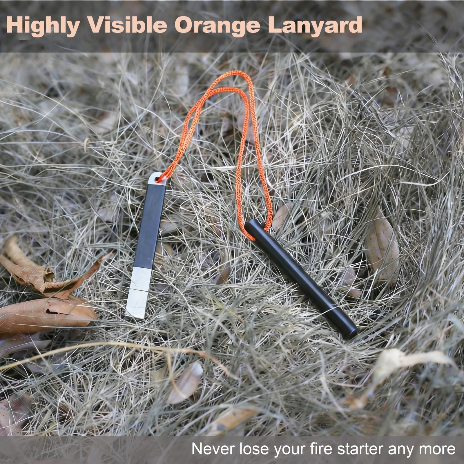4" Portable Waterproof Ferrocerium Ferro Rod Fire Starter Survival Tool