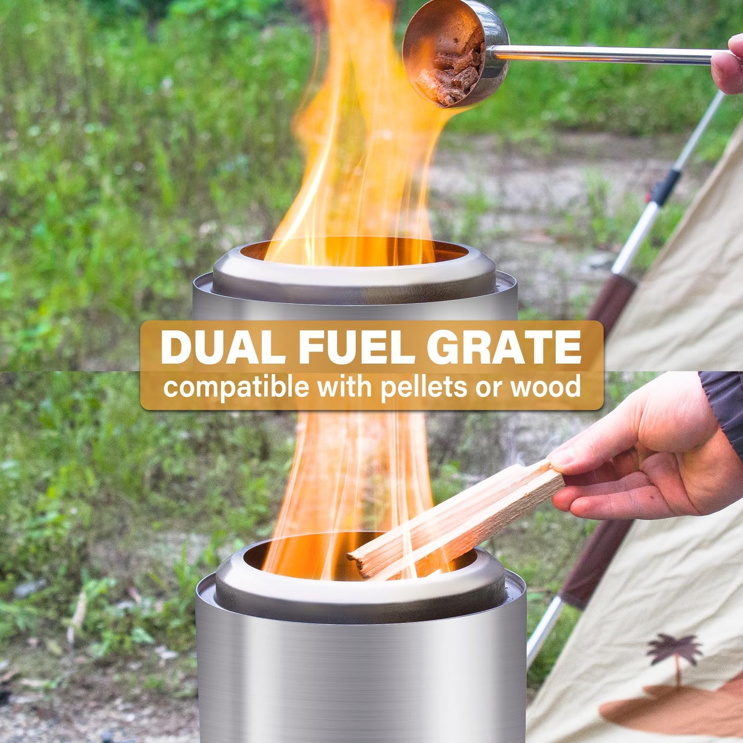 HGD Tabletop Fire Pit, Smokeless Firepit Outdoor, Mini Fire Pit for with Carry Bag for Camping