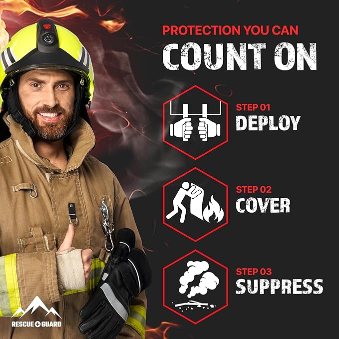 Emergency Fire Blanket - 1-Pack 40?�x40??Stay Prepared With Our Fireproof Blanket Extinguish Flames for Your Home Kitchen - Be a hero with first house must haves along with Extinguisher - Home Safety
