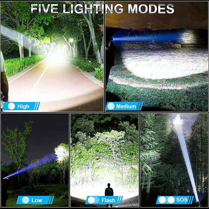 Headlamp Rechargeable LED 4 Pack, Head Lamp Super Bright, Headlamps for Adults Rechargeable, IPX6 Waterproof & 90°Adjustable Head Light for Outdoor Running Hiking Camping Hunting (4)