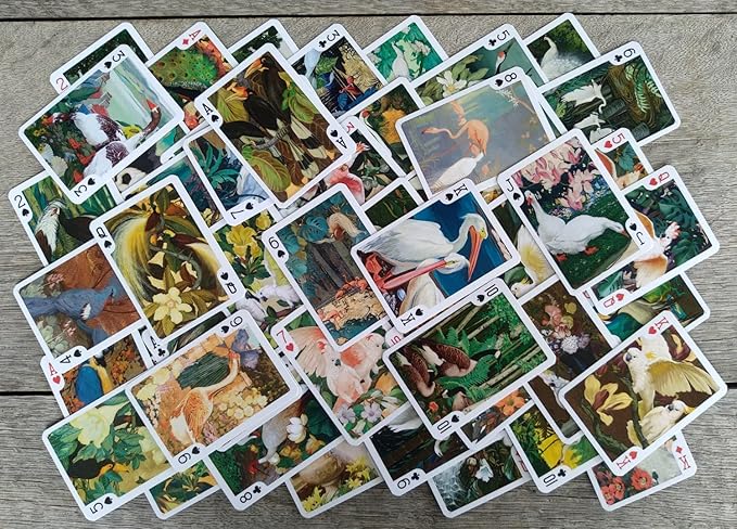 Fantastic Birds Playing Cards (Poker Deck 54 Cards All Different) Vintage Retro Beautiful Birds