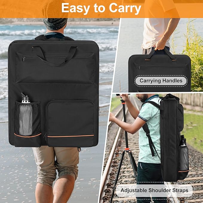 Solar Panel Storage Bag, Travel Backpack Compatible with Jackery SolarSaga 100W 100X 200W, Padded Carrying Case for 2 Panels, Portable Carrier with Pockets