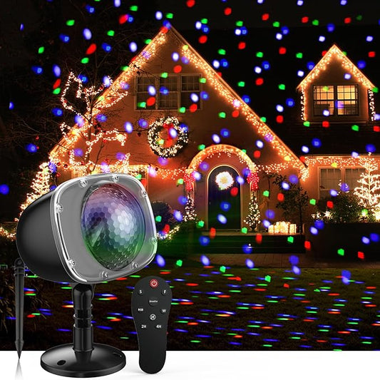Christmas Halloween Projector Lights Outdoor,Indoor 15 Colors Snowfall Rotating Falling Snow Projector with Remote and Timer,Waterproof Landscape Lights for Home Yard Garden Window Christmas Decor