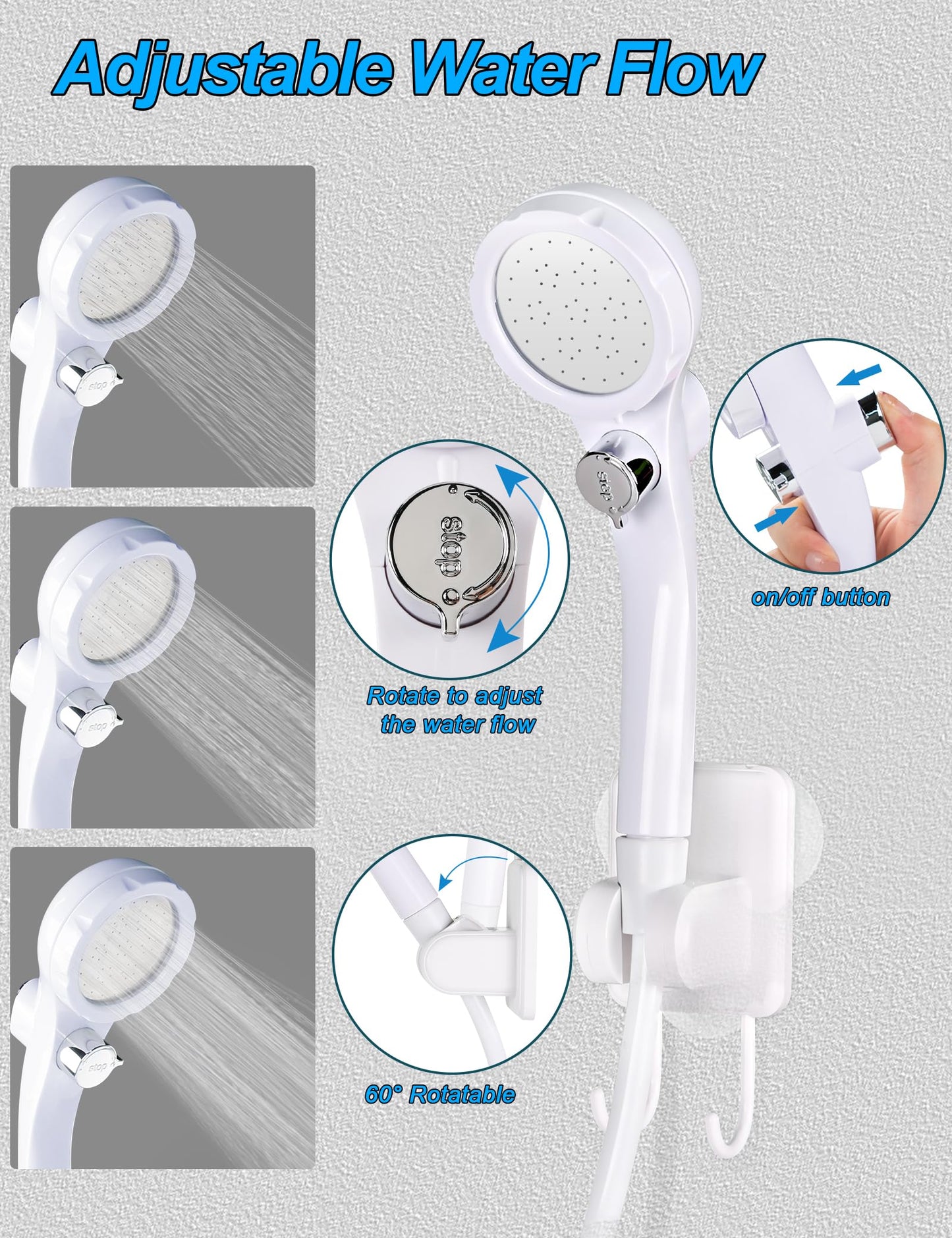 innhom Portable Camping Shower, 6000mAh Rechargeable Camp Shower Pump with LED Display, IPX7