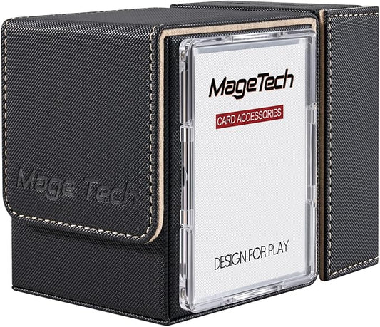 Adventurer [Paragon] Commander Kit - Avatar Holder + Backpack Dice Box Snap-On Back Panel, with Life Tracker - MTG Commander/EDH - Black/Pale Gold